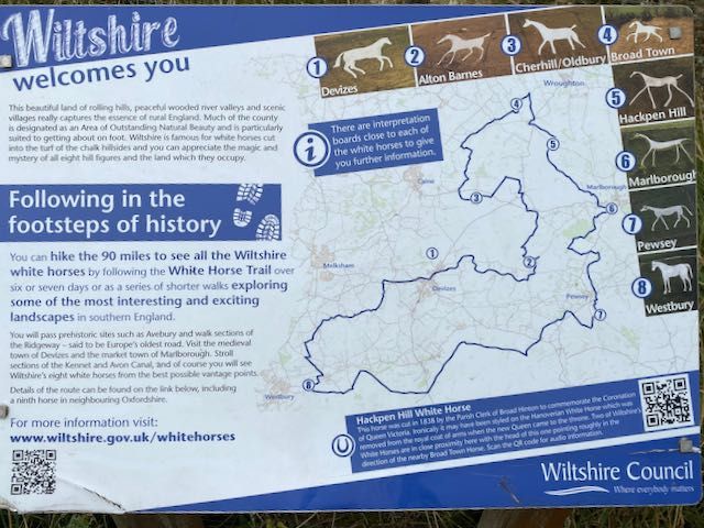 Broad Town Wiltshire White Horse - Information Board about all the horses
