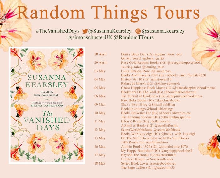 Blog Tour Poster - Book Review The Vanished Days  